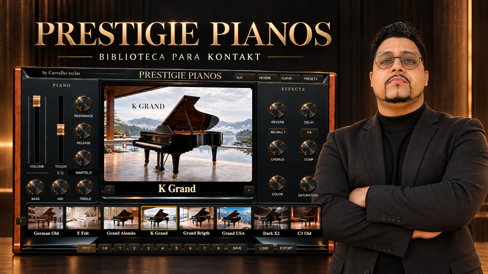 Biblioteca Prestigie Pianos — Prof. Carvalho e a interface Kontakt com K Grand